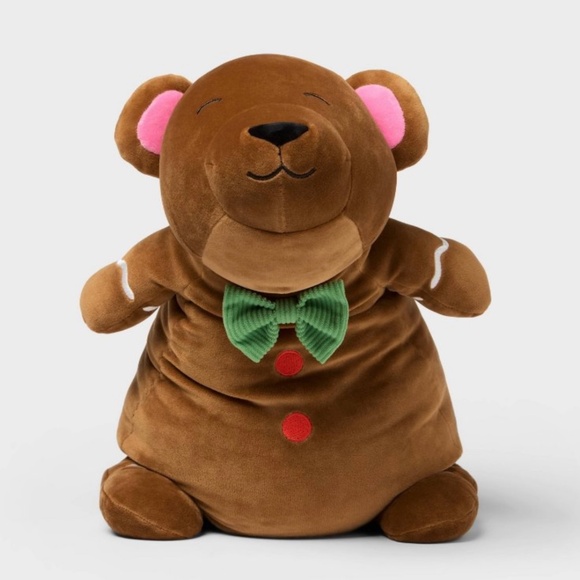 Gingerbread Bear Weighted Plush Throw Pillow - Pillowfort - Picture 1 of 11